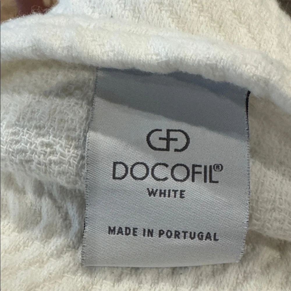 DOCOFIL PORTUGAL set of 2 Euro Pillow Shams 100% cotton 26 x 26 White Chevron - Picture 4 of 7